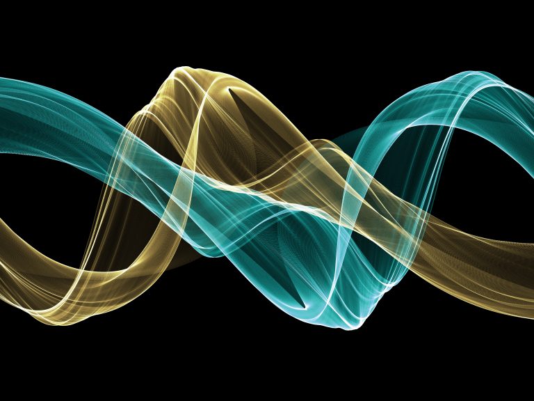 Modern wall art design with flowing waves